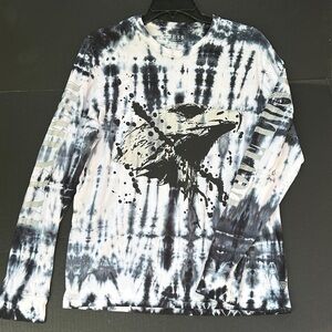 Guess Monochrome Tie-Dye Graphic Long Sleeve
